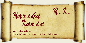 Marika Karić vizit kartica
